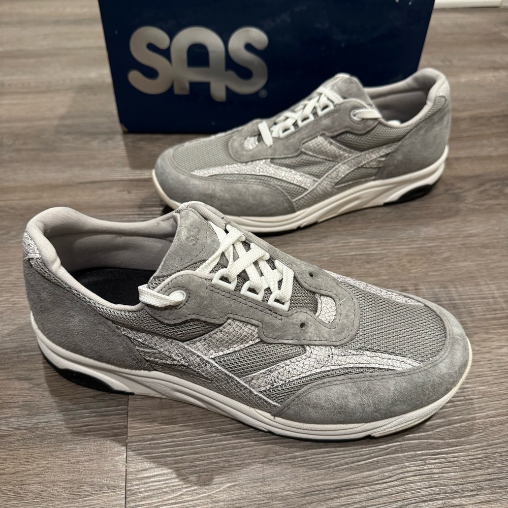SAS Tour Mesh Plata Mix Grey Lace Up Comfort Sneakers
